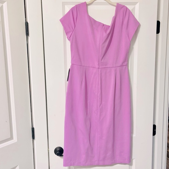 NORDSTROM Cap Sleeve MIDI Empire Waist Sheath Square Neck PINK PEONY SZ 12 NEW! - Picture 4 of 15